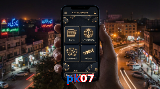 Main screen of Pk07 app page for PK players