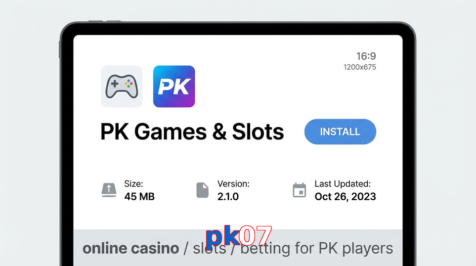 Game list for Pk07 gameapk section